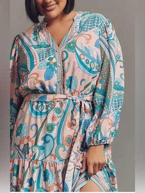 Adrianna Papell Multicolor Printed Dress - Size 16W